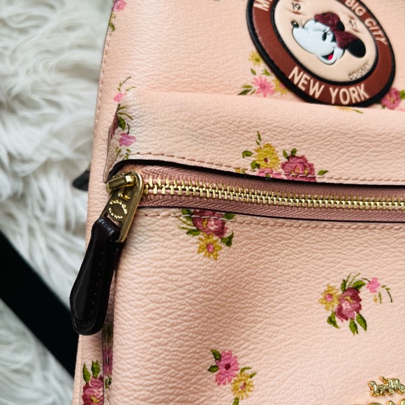 Coach Disney Minnie Mouse Vintage Pink Floral Charlie Mini Backpack Purse F29354 - Picture 9 of 10